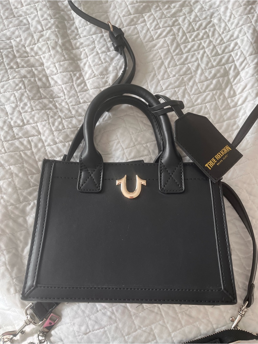 True Religion Black Leather Mini Satchel - Women's Bag lot of 2 - Picture 2 of 7